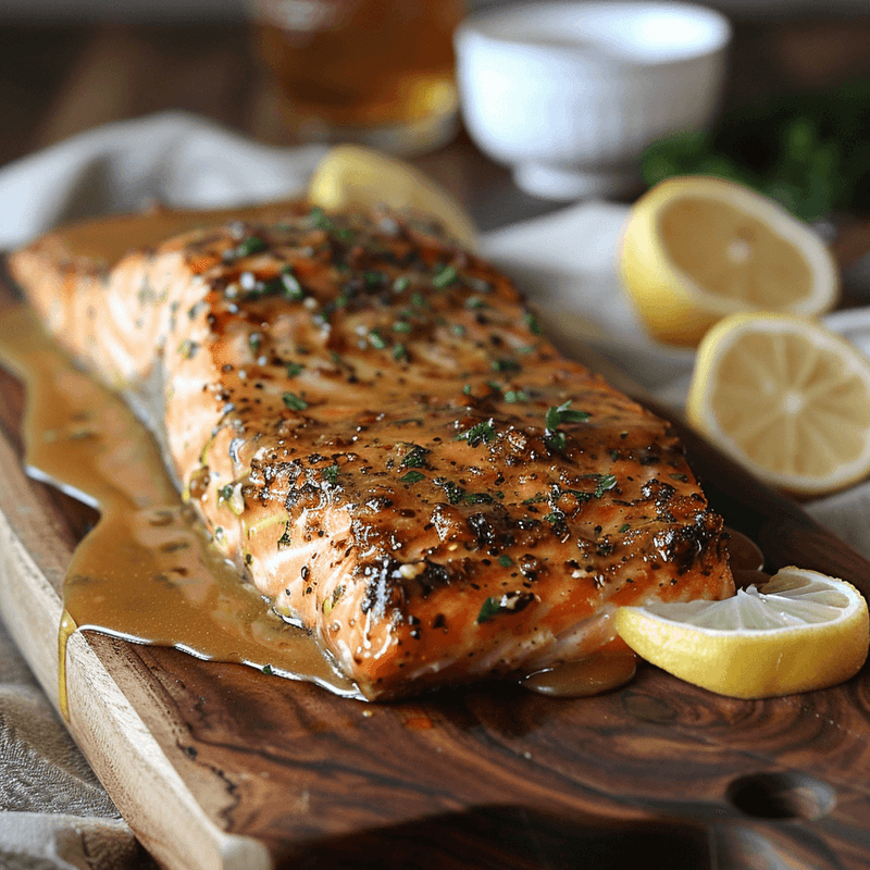 Cedar Plank Salmon with Honey Dijon Glaze Recipe
